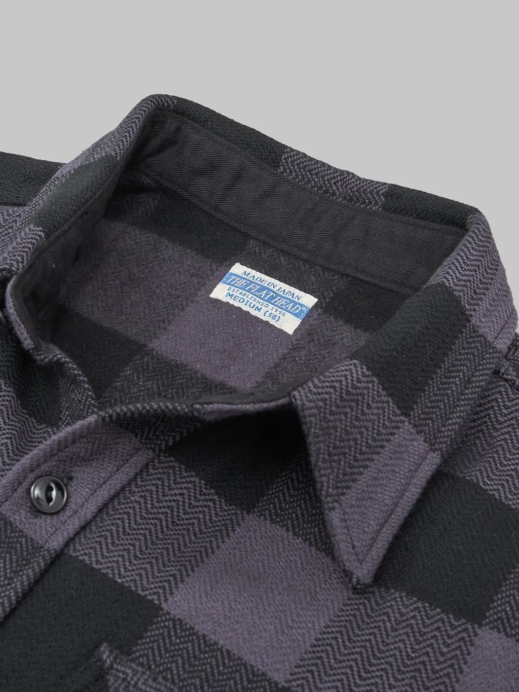 The Flat Head Block Check Flannel Shirt Grey/Black