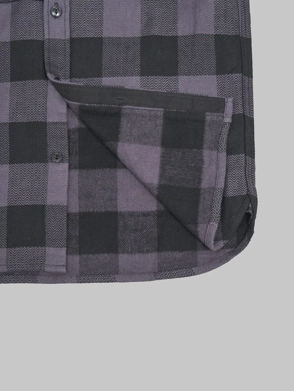 The Flat Head Block Check Flannel Shirt Grey/Black