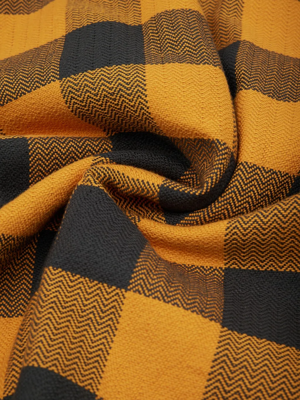 The Flat Head Block Check Flannel Shirt Orange/Charcoal