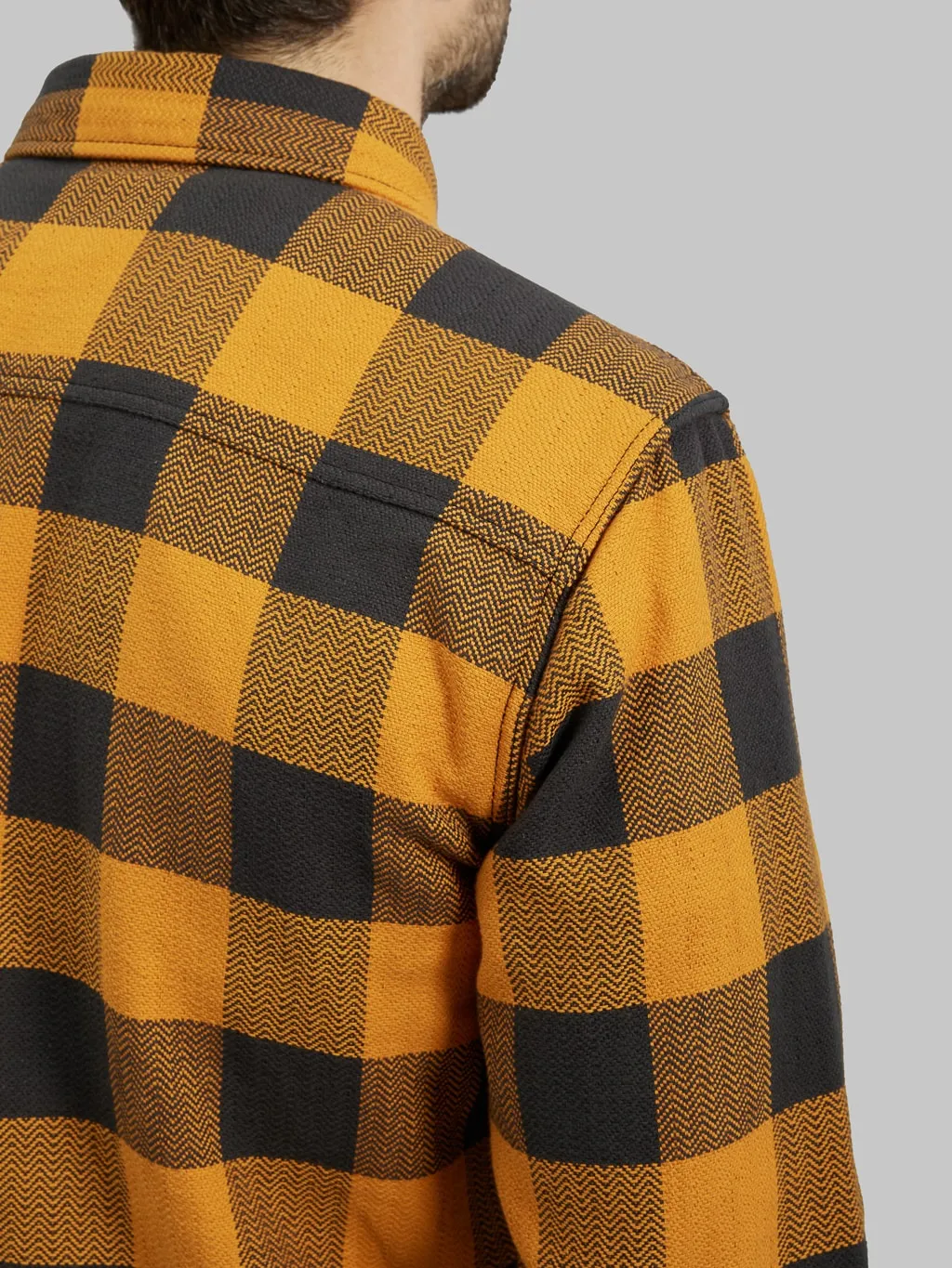 The Flat Head Block Check Flannel Shirt Orange/Charcoal