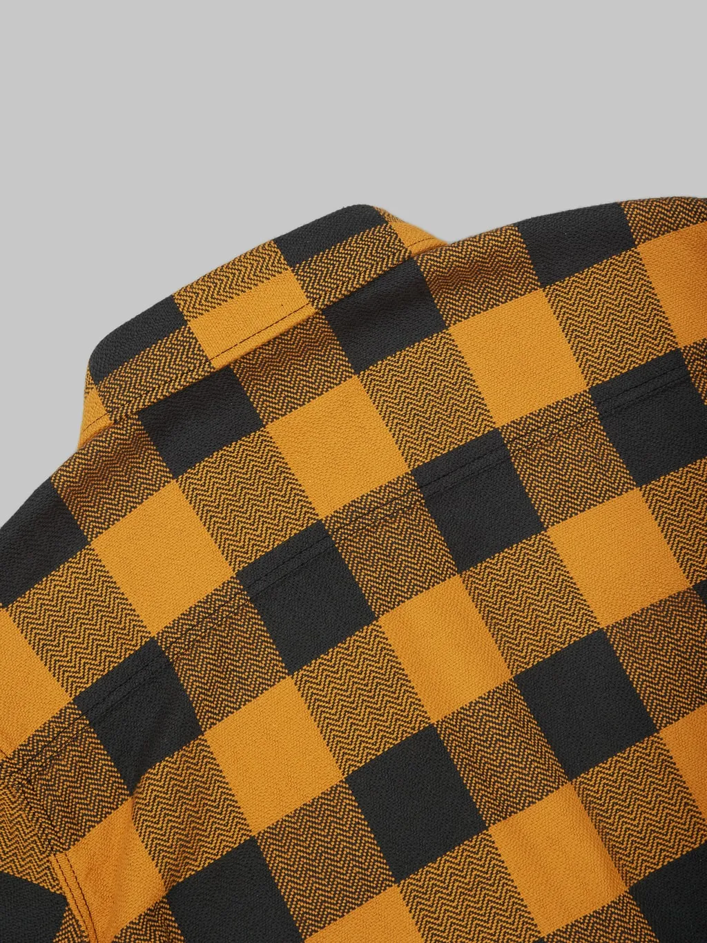 The Flat Head Block Check Flannel Shirt Orange/Charcoal