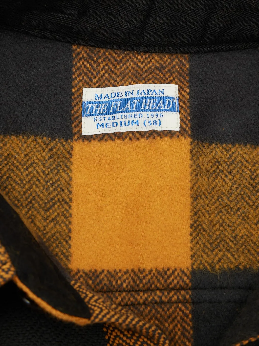 The Flat Head Block Check Flannel Shirt Orange/Charcoal