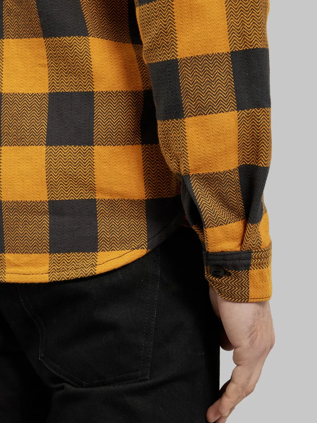 The Flat Head Block Check Flannel Shirt Orange/Charcoal