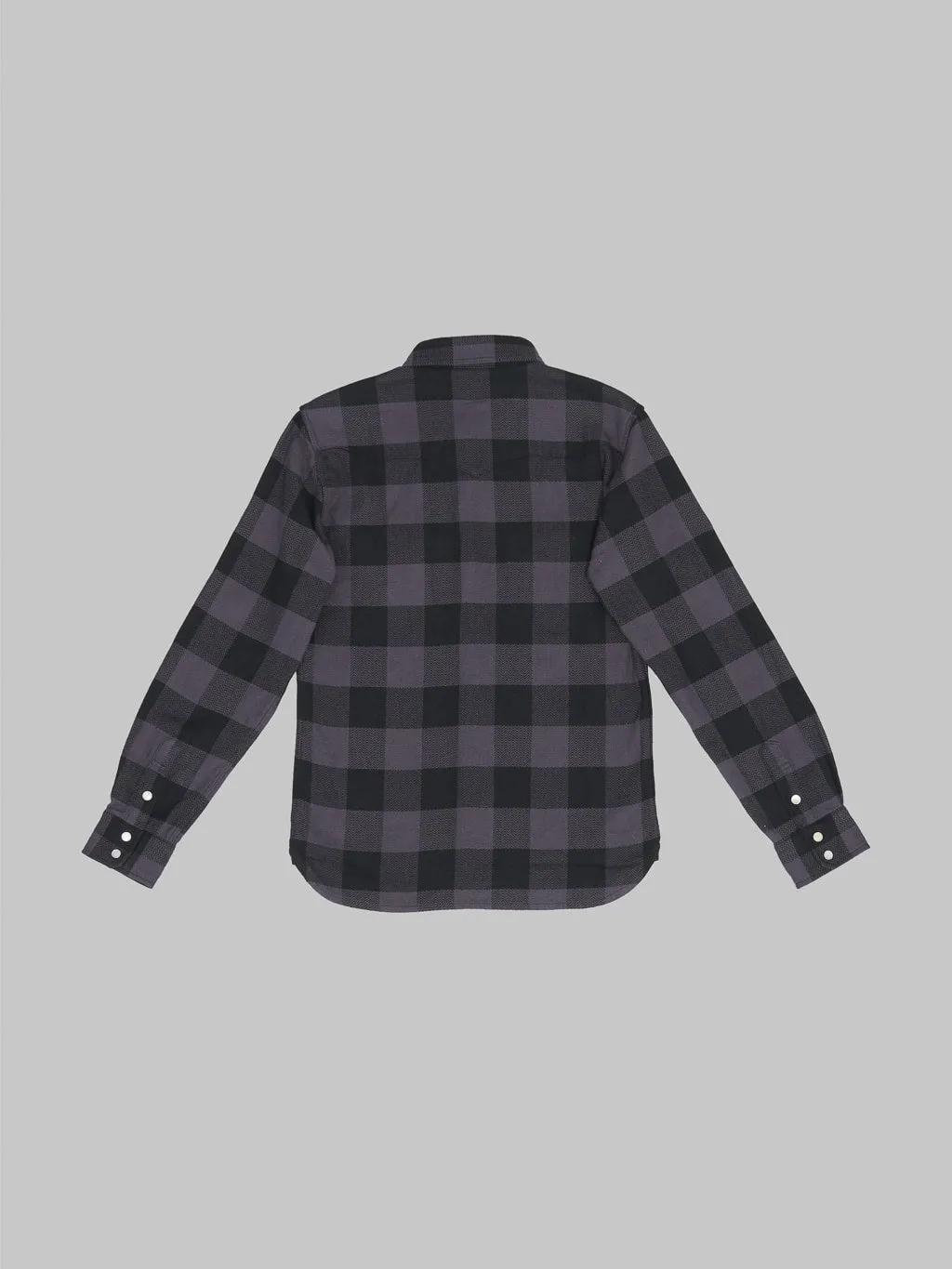 The Flat Head Block Check Flannel Western Shirt Grey/Black