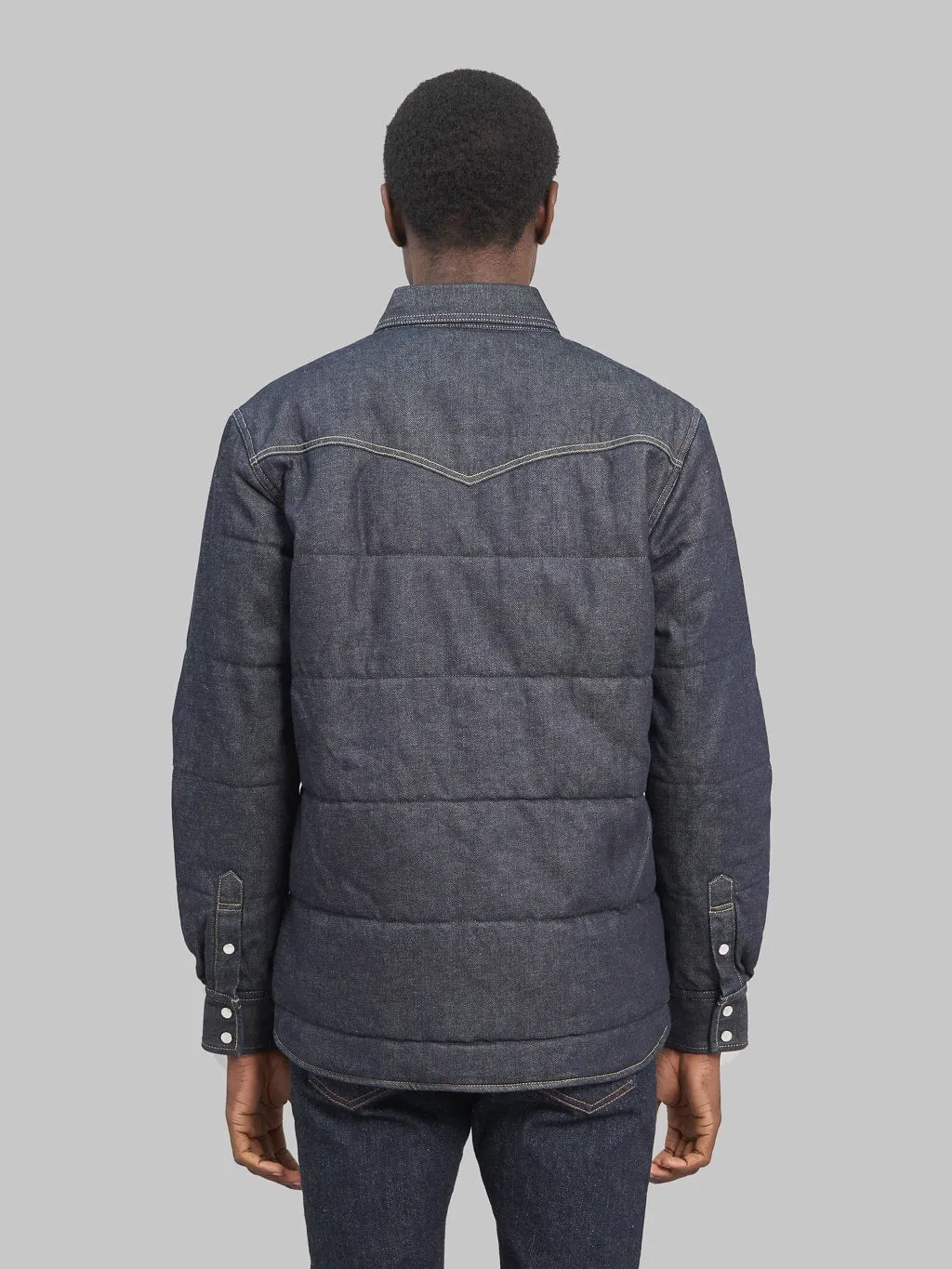 The Flat Head Denim Puffer Jacket