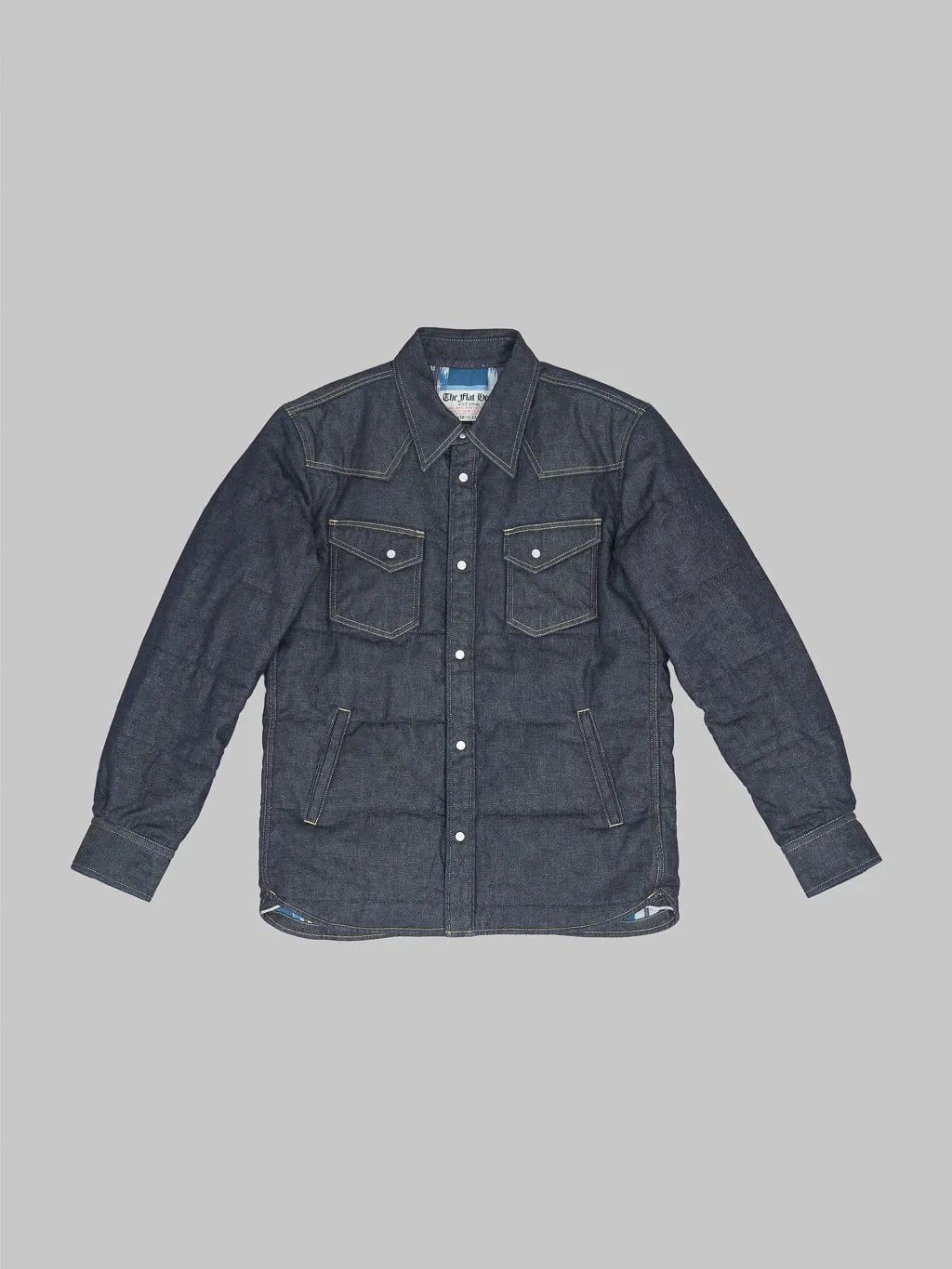 The Flat Head Denim Puffer Jacket