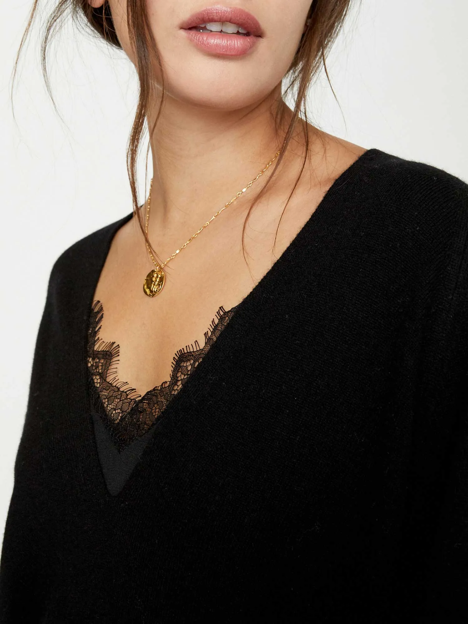 The Lace Vee Looker Pullover