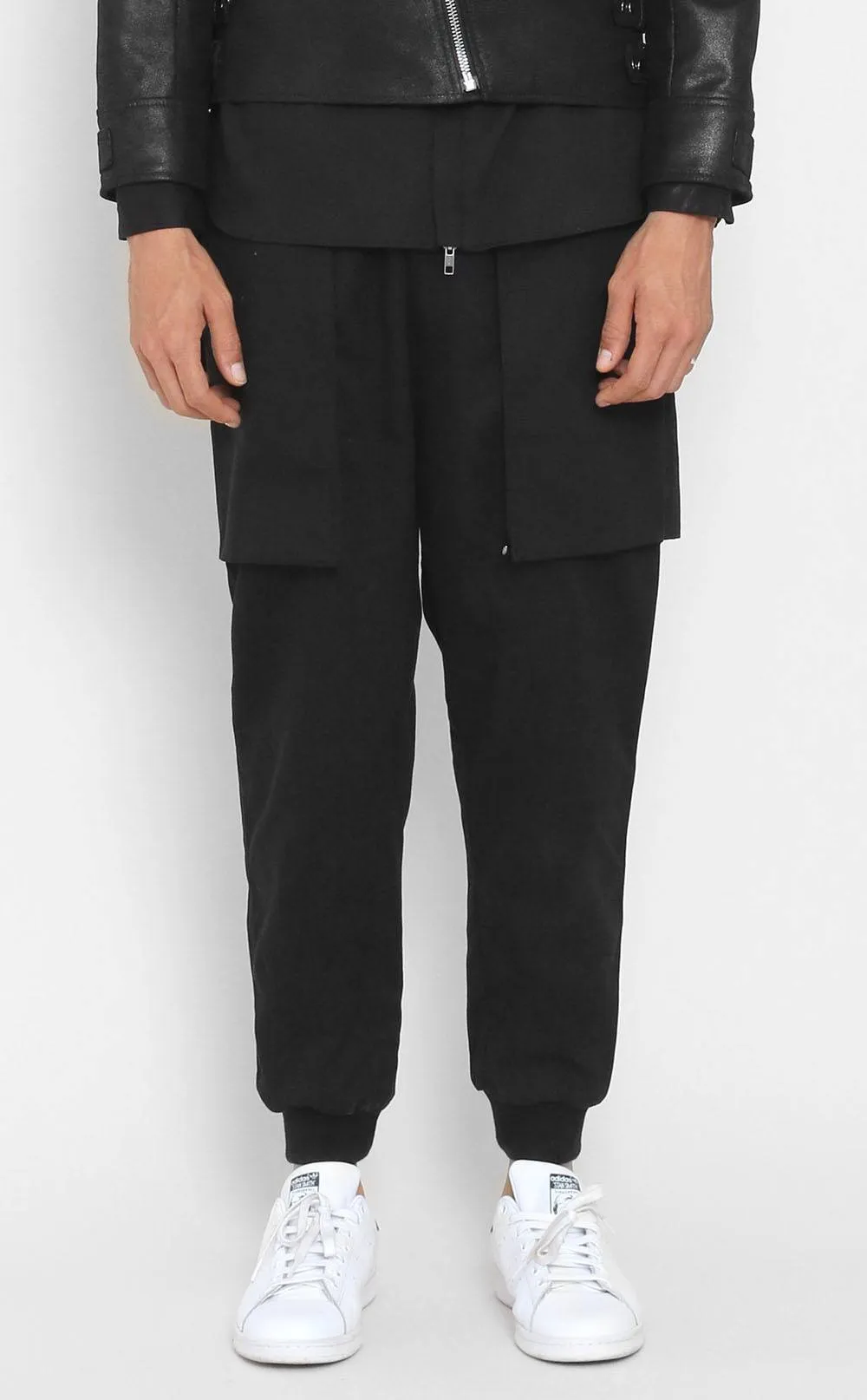 Unknown Benediction Woven Layered Black Jogger