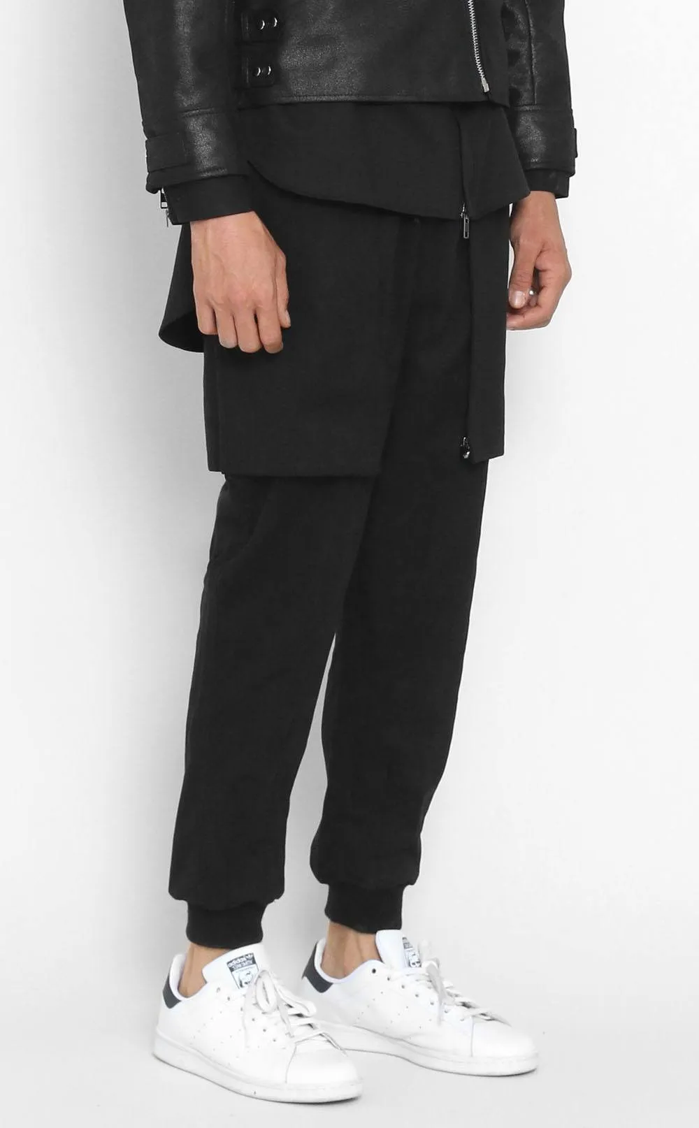 Unknown Benediction Woven Layered Black Jogger