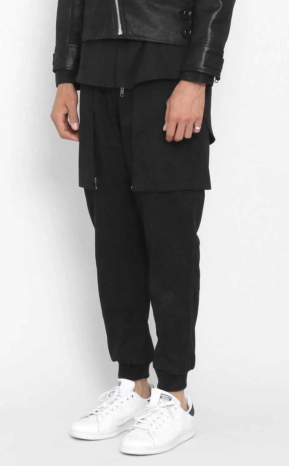 Unknown Benediction Woven Layered Black Jogger