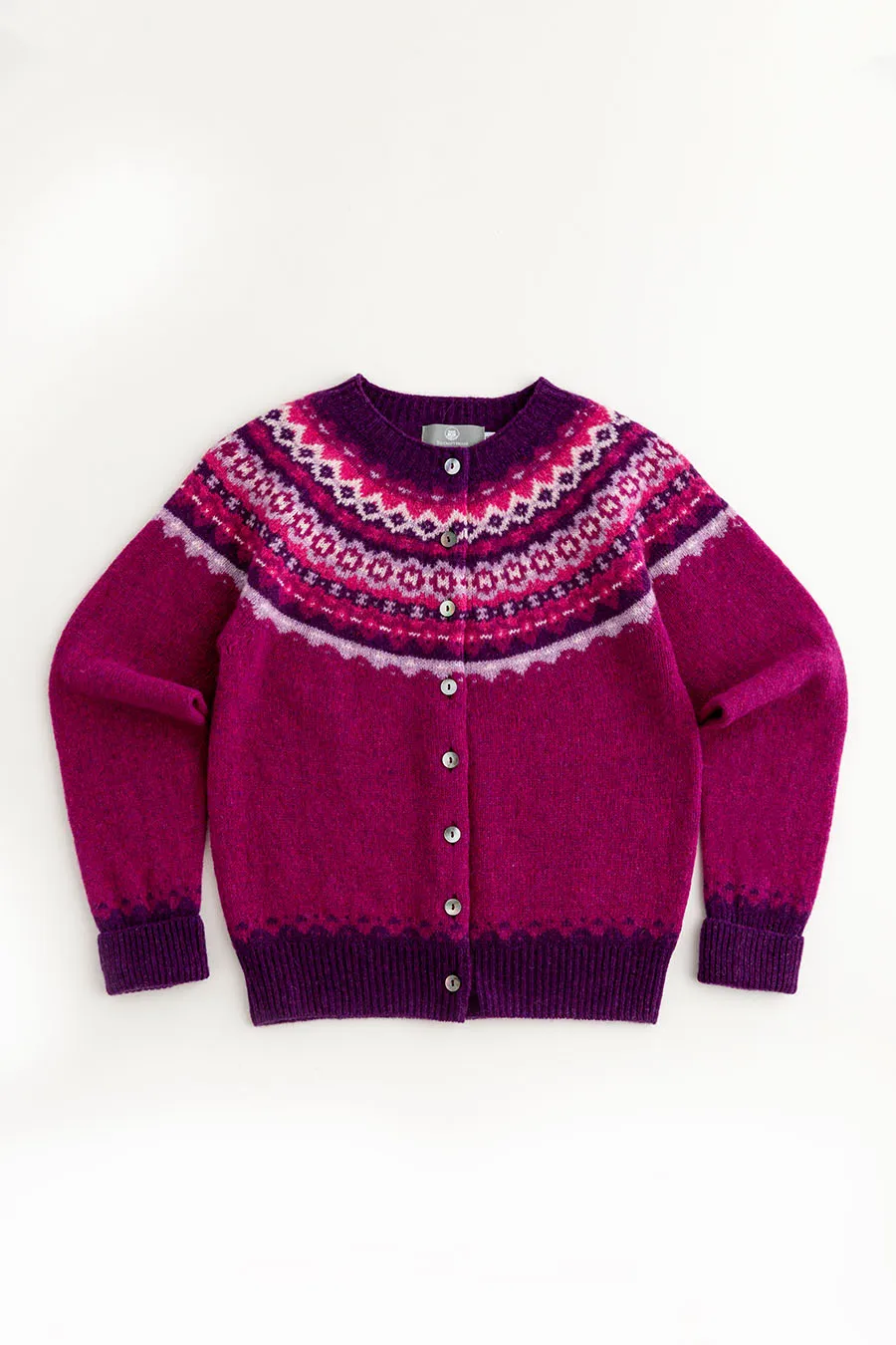 Womens Crathie Fair isle Cardigan - Pink