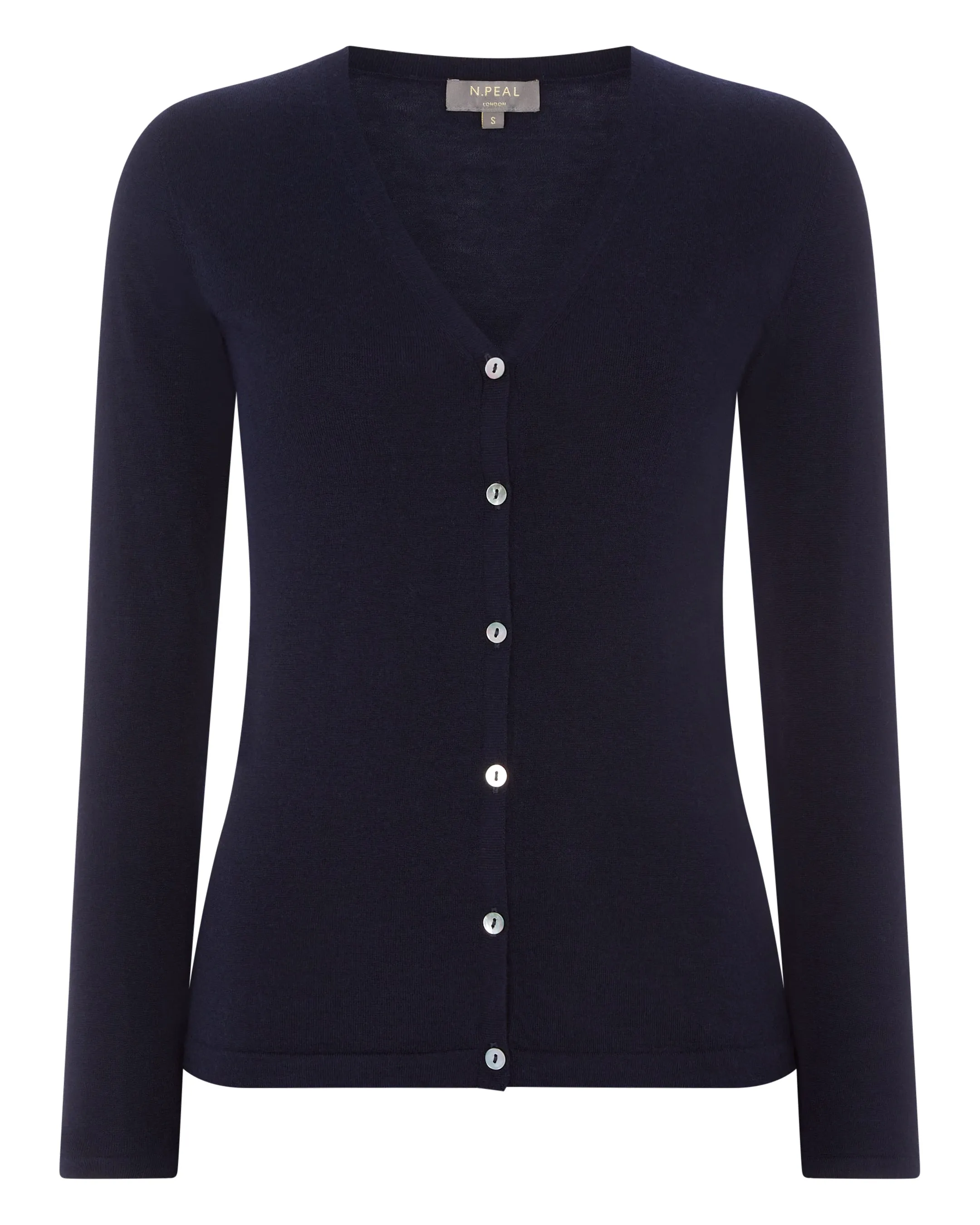 Women's Mia Superfine Cashmere V Neck Cardigan Navy Blue