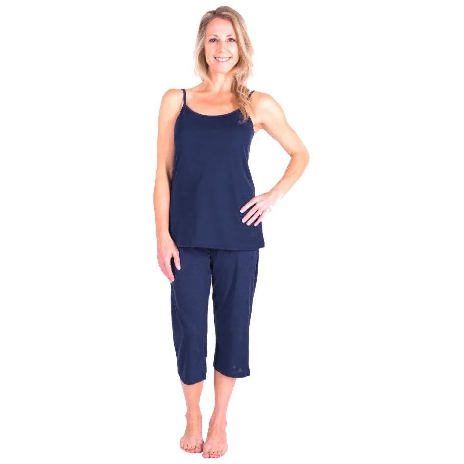 Women's Moisture Wicking Cami Drawstring Capri Pajama Set