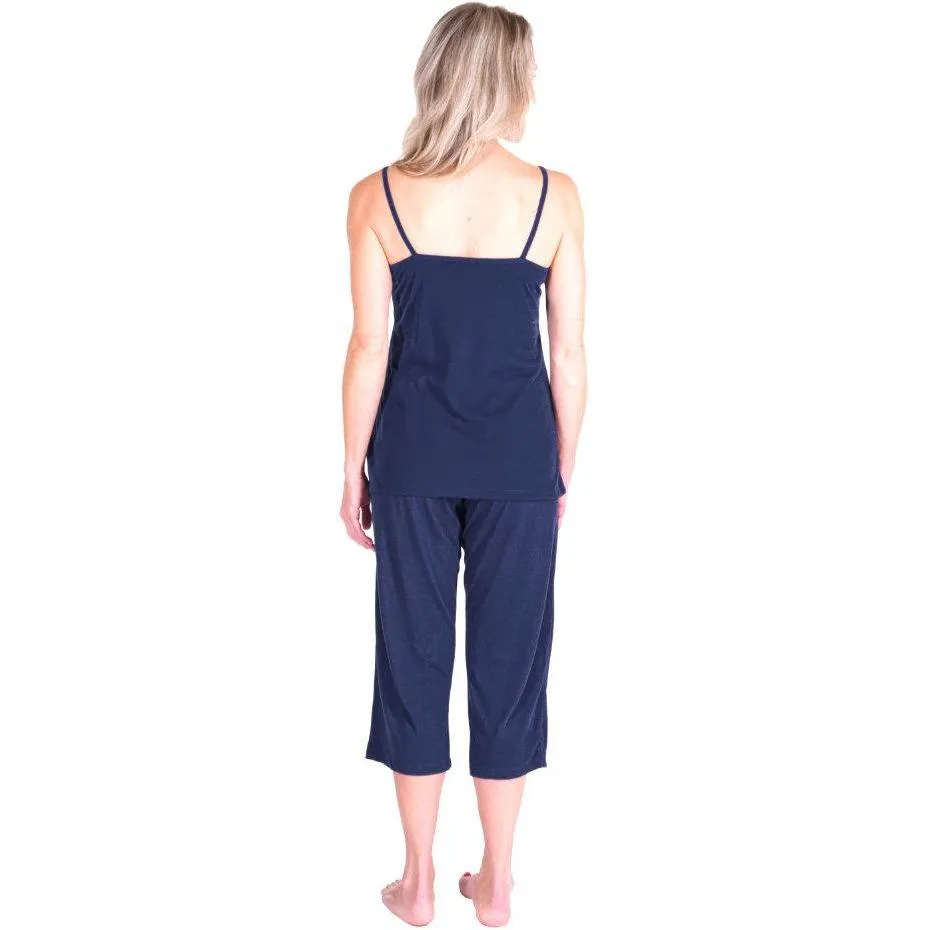 Women's Moisture Wicking Cami Drawstring Capri Pajama Set