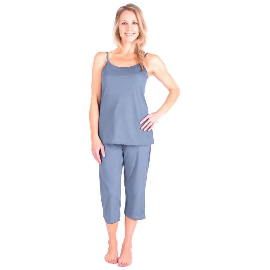 Women's Moisture Wicking Cami Drawstring Capri Pajama Set