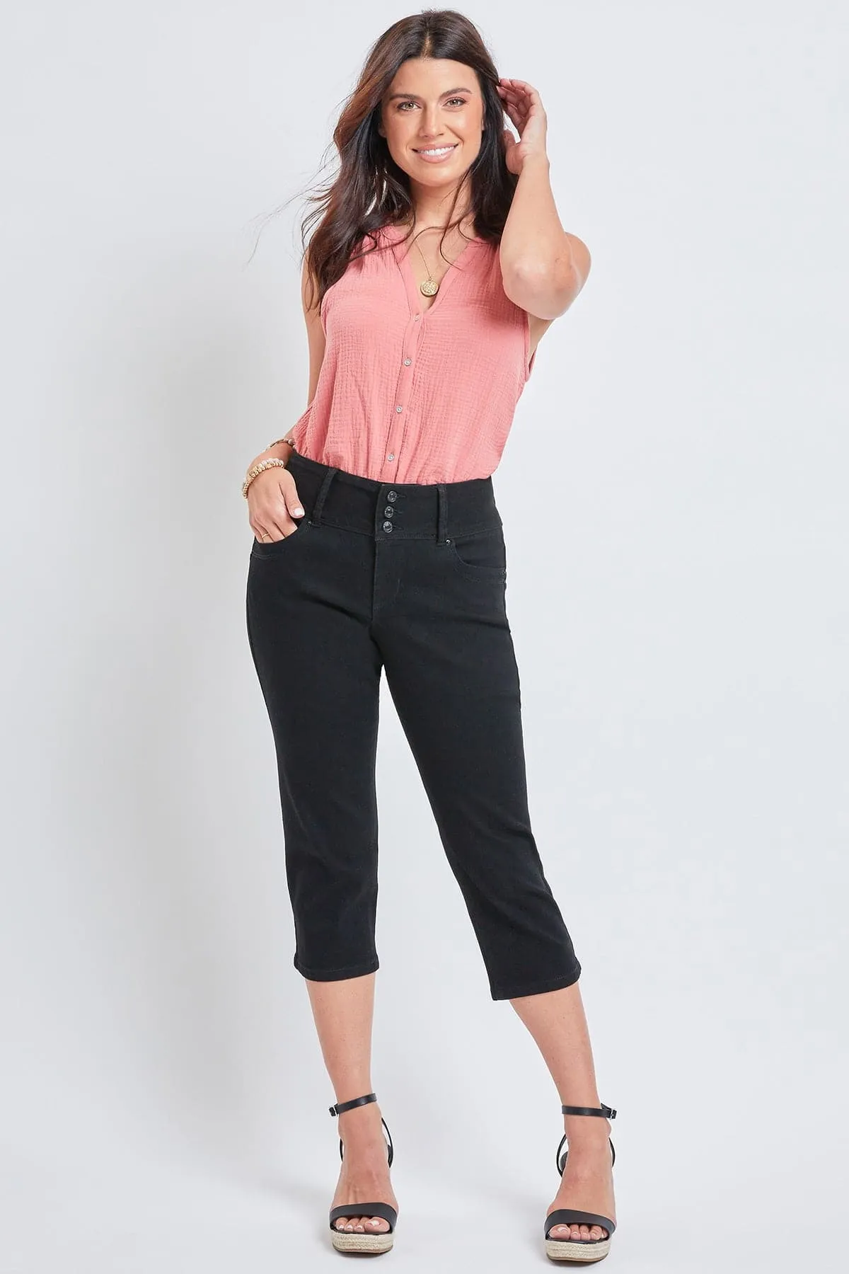 Women's WannaBettaButt 3-Button Capri Sustainable