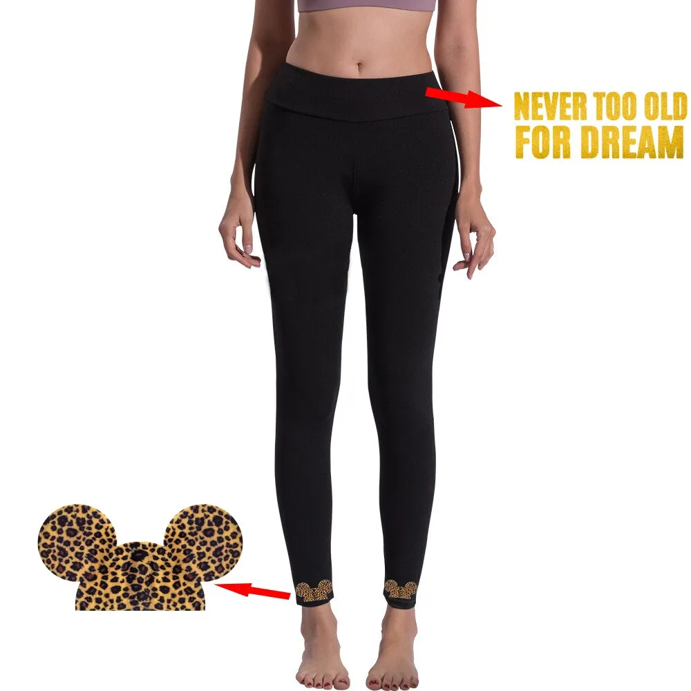 Yoga Pants Mickey Women Push Up Sports Running Sportswear Fitness Leggings Seamless Tummy Control Gym Tights Cartoon Mouse Pants